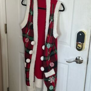 United States Sweaters Red and White Christmess Knit Vest